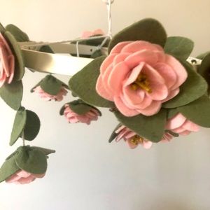 Pottery barn pink rose baby mobile